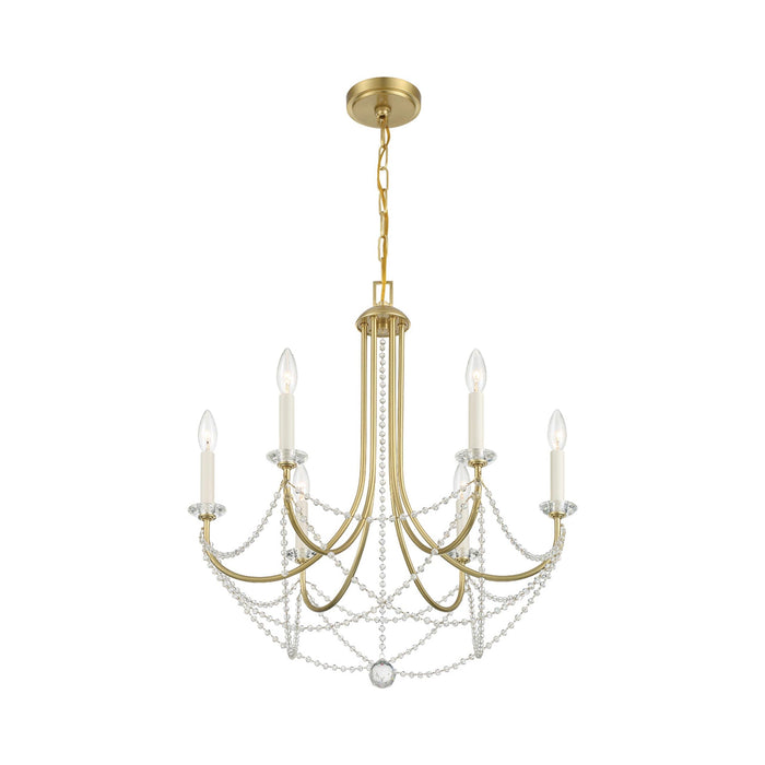 Delilah Chandelier in Aged Brass (6-Light).