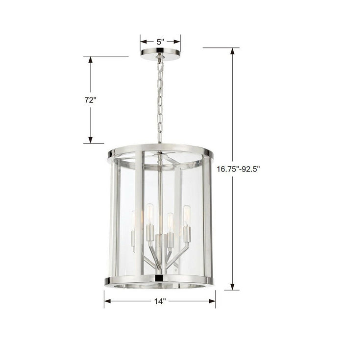 Devon Mini Chandelier - line drawing.