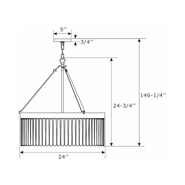 Emory Chandelier - line drawing.