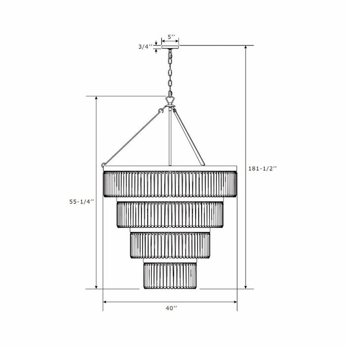 Emory Chandelier - line drawing.