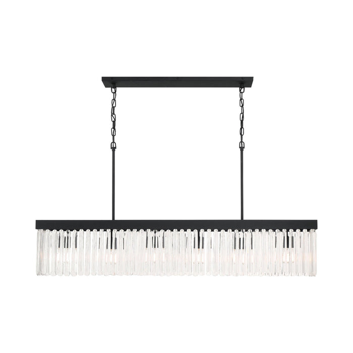 Emory Linear Chandelier in Black Forged.