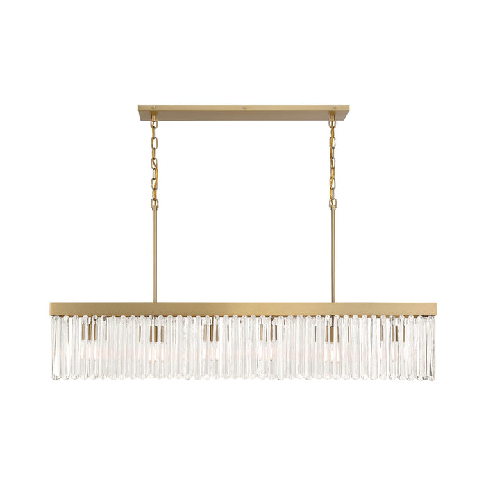 Emory Linear Chandelier in Modern Gold.