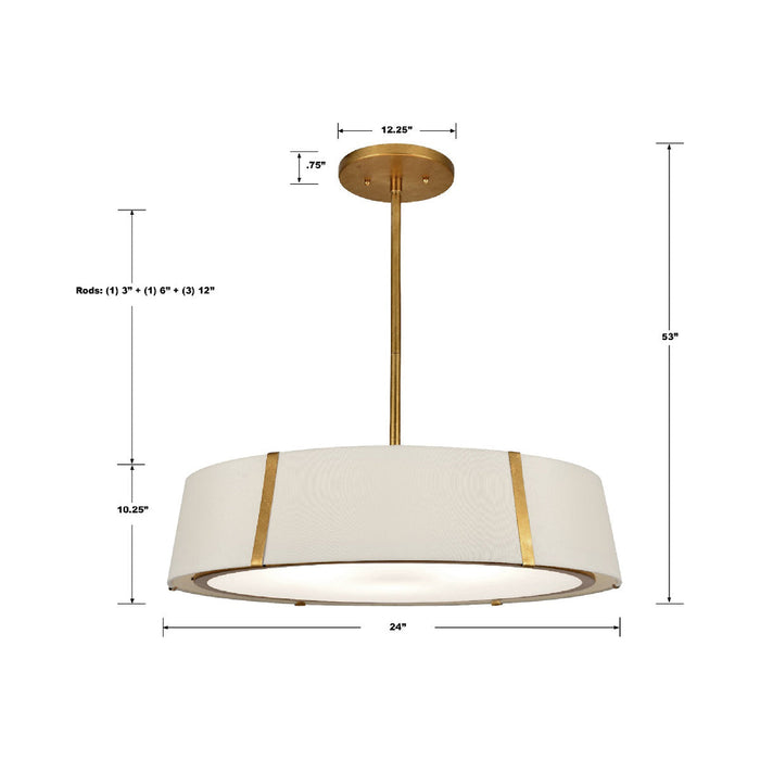 Fulton Chandelier - line drawing.