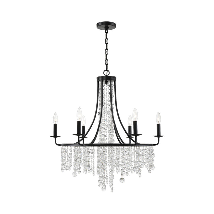 Gabrielle Multi Light Chandelier in Matte Black (6-Light).