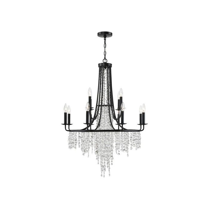 Gabrielle Multi Light Chandelier in Matte Black (12-Light).