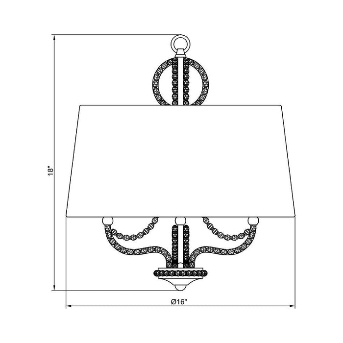 Garland Chandelier - line drawing.