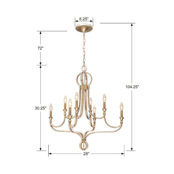 Garland Chandelier - line drawing.