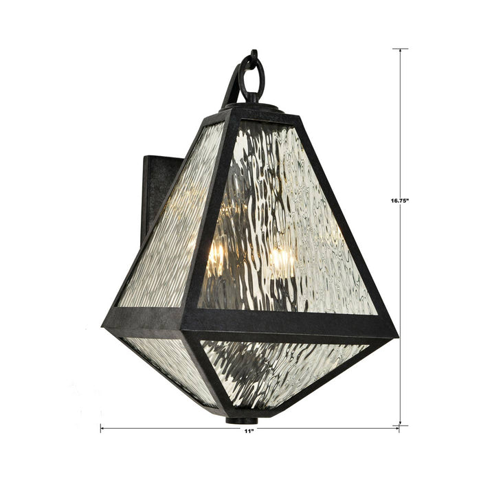 Glacier Outdoor Wall Light - line drawing.