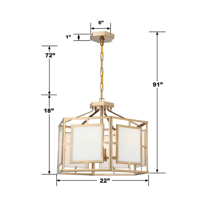 Hillcrest Chandelier - line drawing.