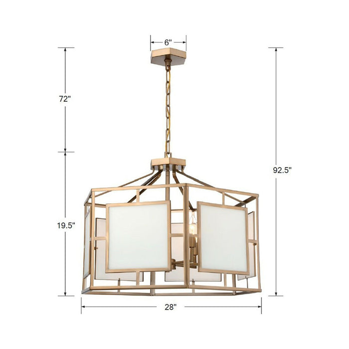 Hillcrest Chandelier - line drawing.