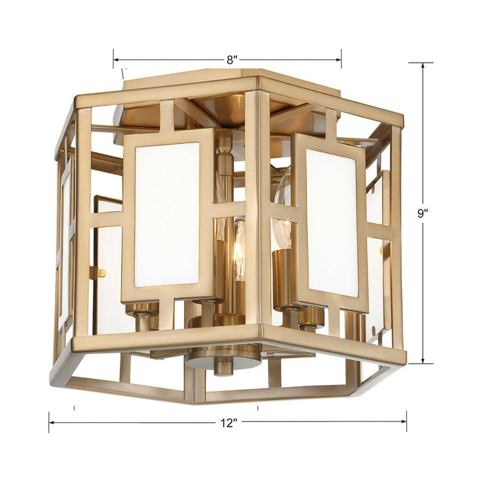 Hillcrest Semi Flush Mount Ceiling Light - line drawing.