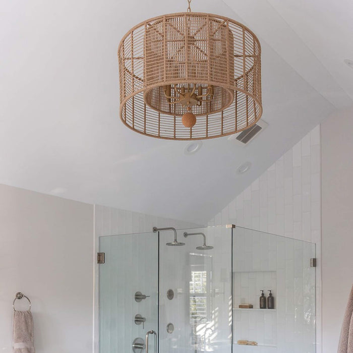 Jayna Chandelier in bathroom.