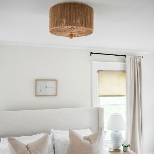 Jessa Flush Mount Ceiling Light in bedroom.