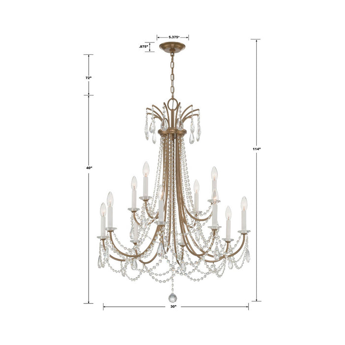 Karrington Chandelier - line drawing.