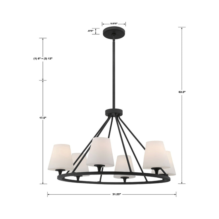 Keenan Chandelier - line drawing.