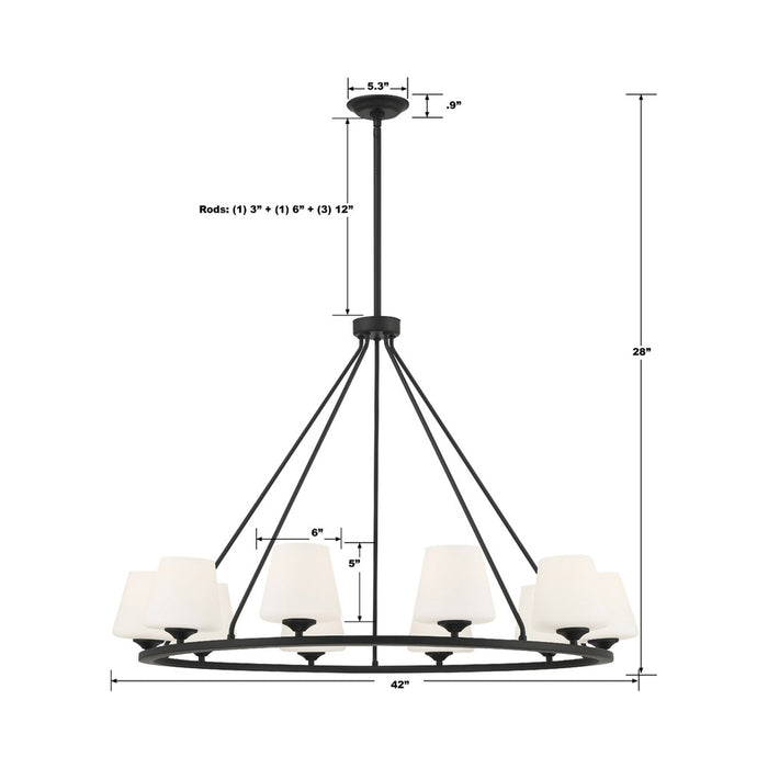 Keenan Chandelier - line drawing.