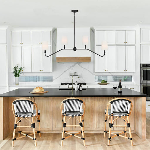 Keenan Linear Chandelier in kitchen.