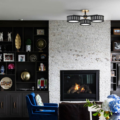 Kendal Semi Flush Mount Ceiling Light in living room.