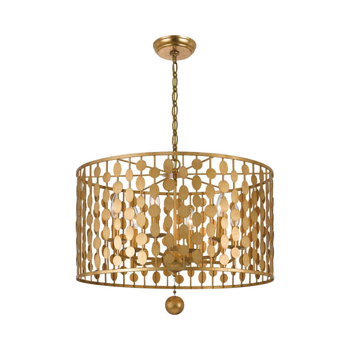 Layla Chandelier in Antique Gold (6-Light).