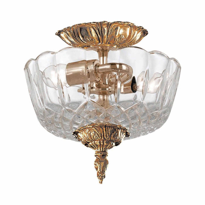 Lead Crystal Semi Flush Mount Ceiling Light.