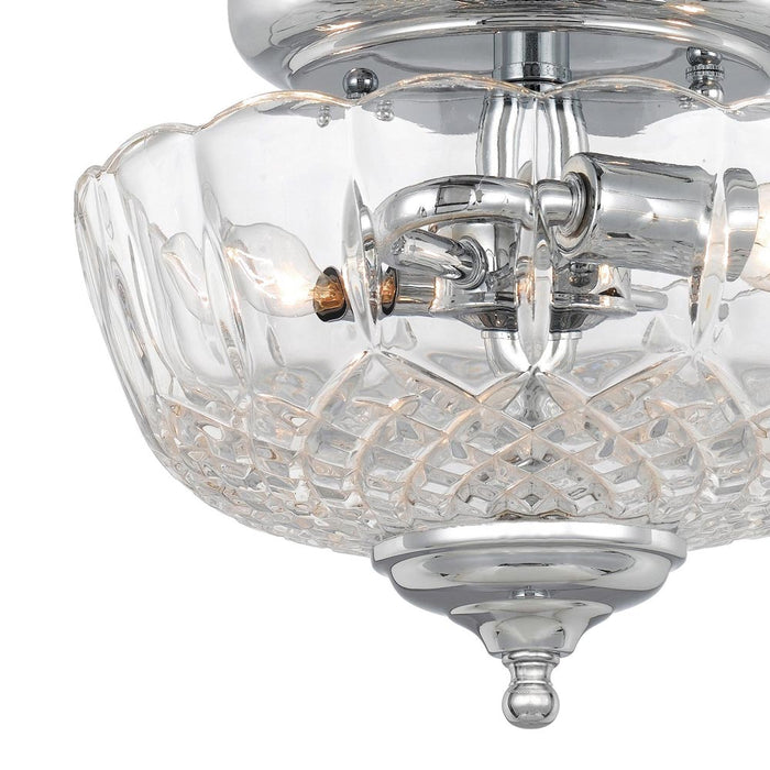 Lead Crystal Semi Flush Mount Ceiling Light in Detail.