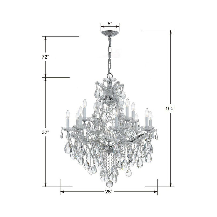 Maria Theresa Chandelier - line drawing.