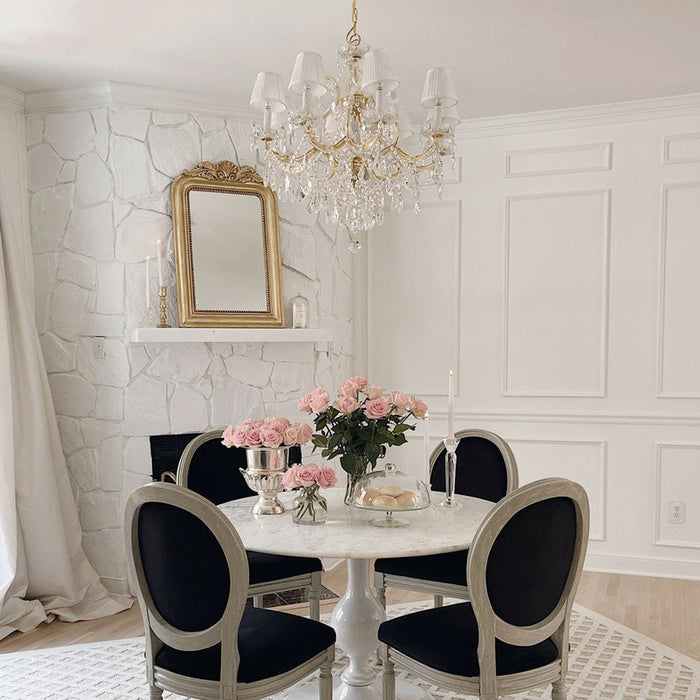 Maria Theresa Crystal Chandelier in dining room.