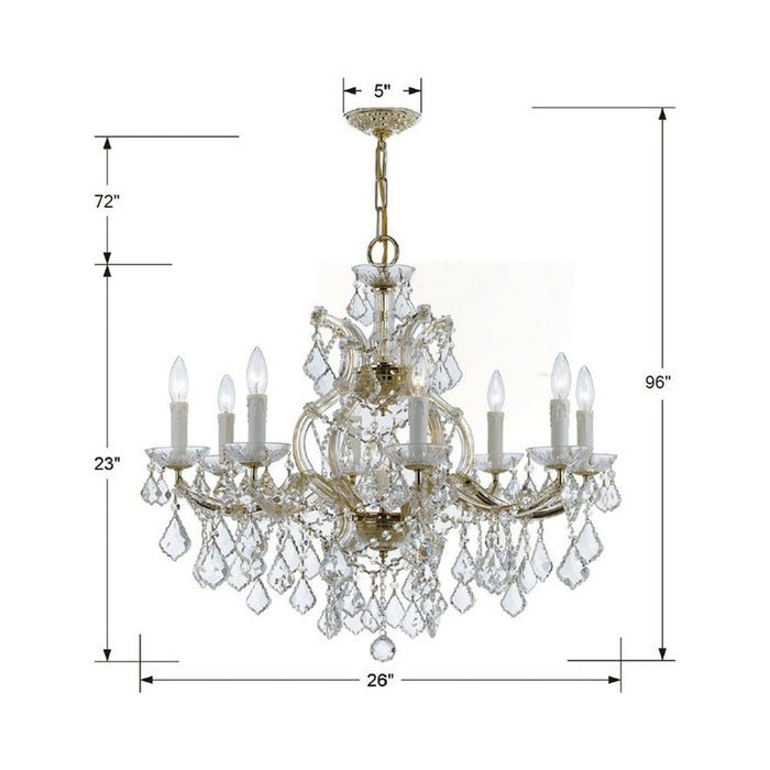 Maria Theresa Crystal Chandelier - line drawing.