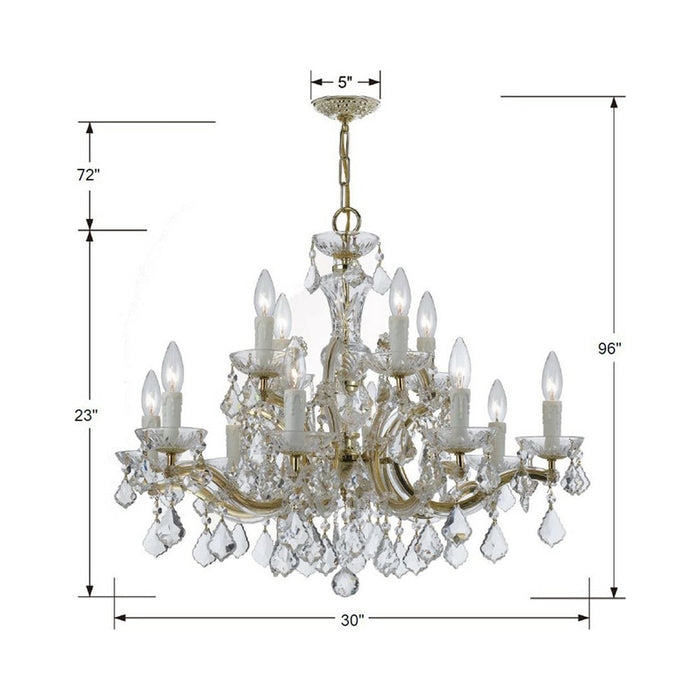 Maria Theresa Crystal Chandelier - line drawing.