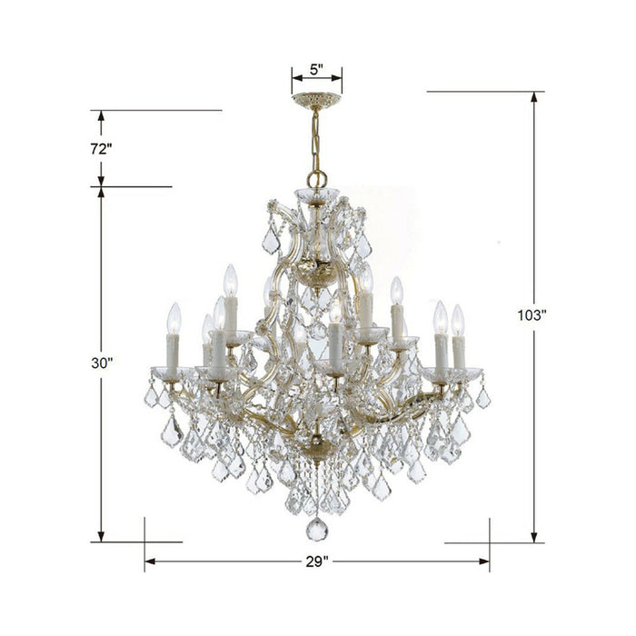 Maria Theresa Crystal Chandelier - line drawing.