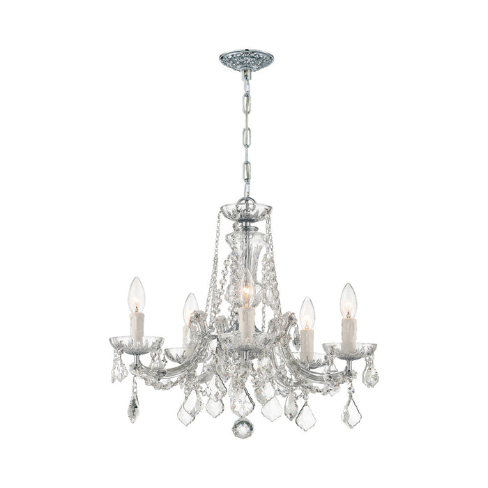 Maria Theresa Mini Chandelier in Polished Chrome (5-Light).