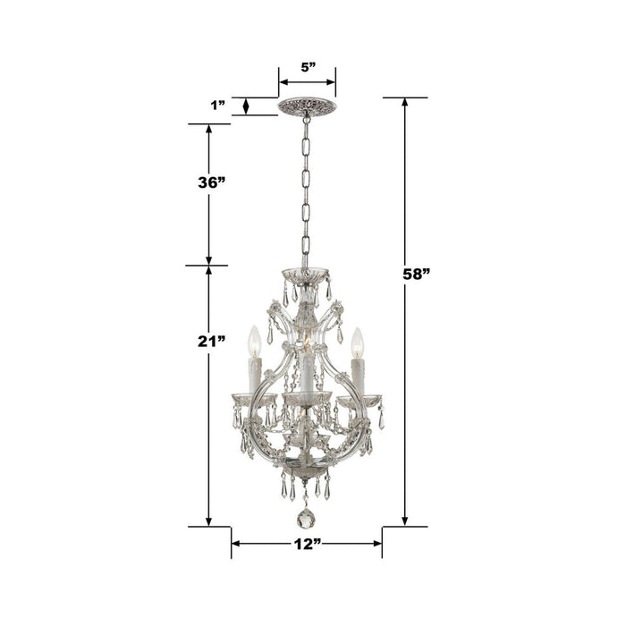 Maria Theresa Mini Chandelier - line drawing.