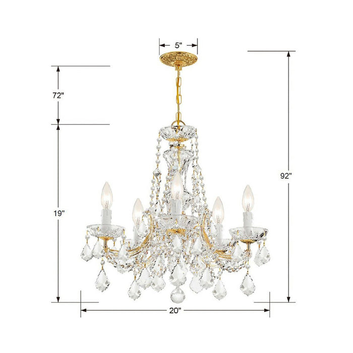 Maria Theresa Mini Chandelier - line drawing.