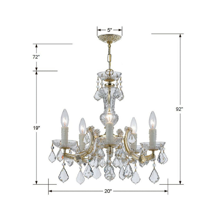 Maria Theresa Mini Multi Light Chandelier - line drawing.