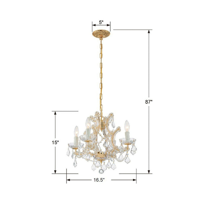 Maria Theresa Multi Light Chandelier - line drawing.