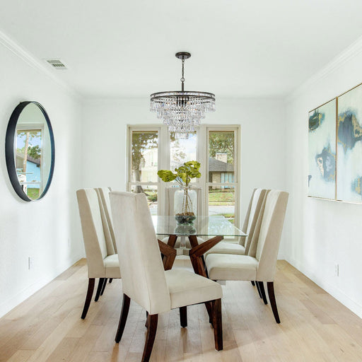 Mercer Chandelier in living room.