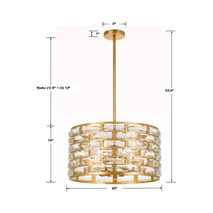 Meridian Chandelier - line drawing.