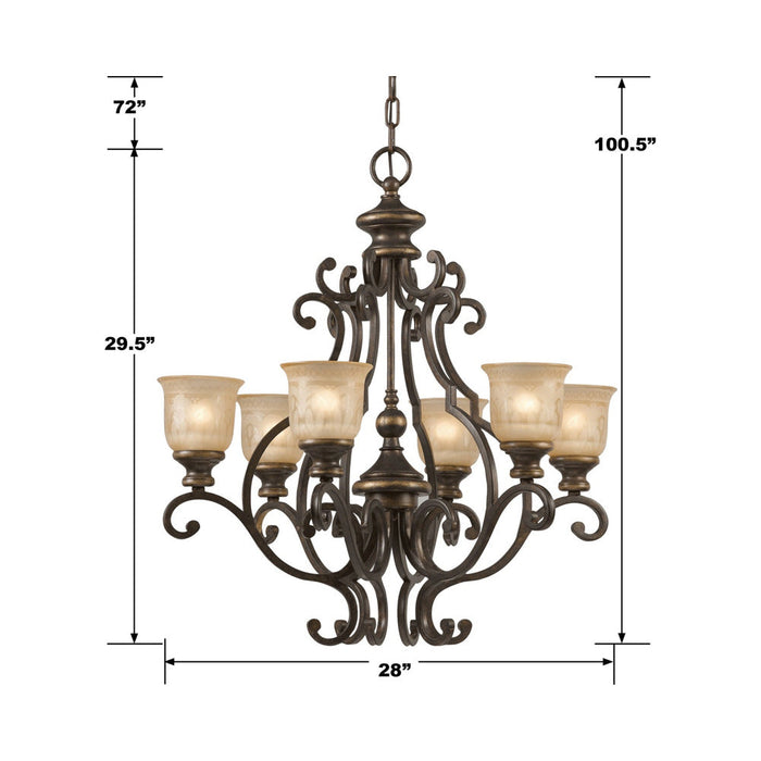 Norwalk Chandelier - line drawing.