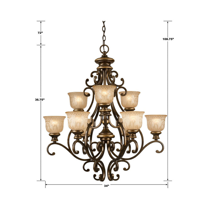 Norwalk Chandelier - line drawing.