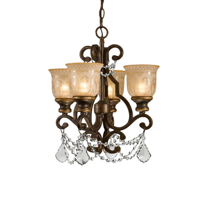 Norwalk Crystal Chandelier in Hand Cut Crystal (4-Light).