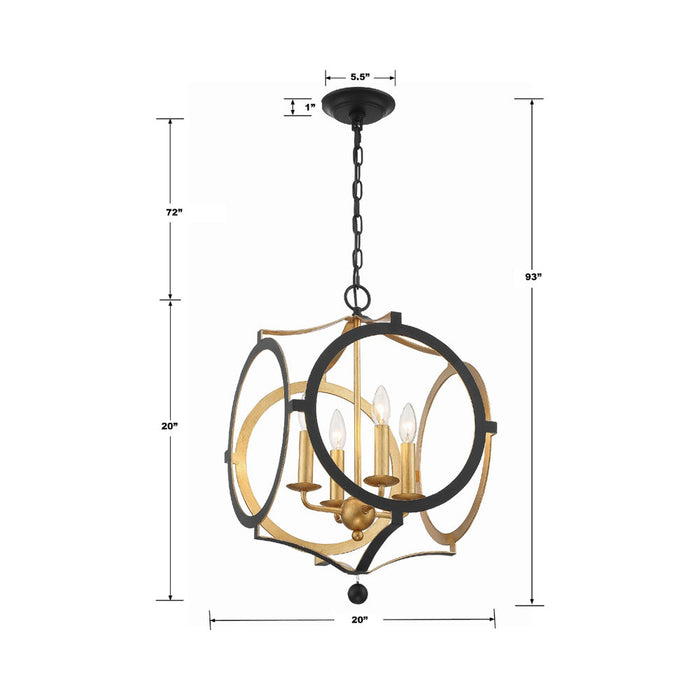 Odelle Chandelier - line drawing.