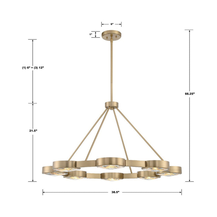 Orson Chandelier - line drawing.