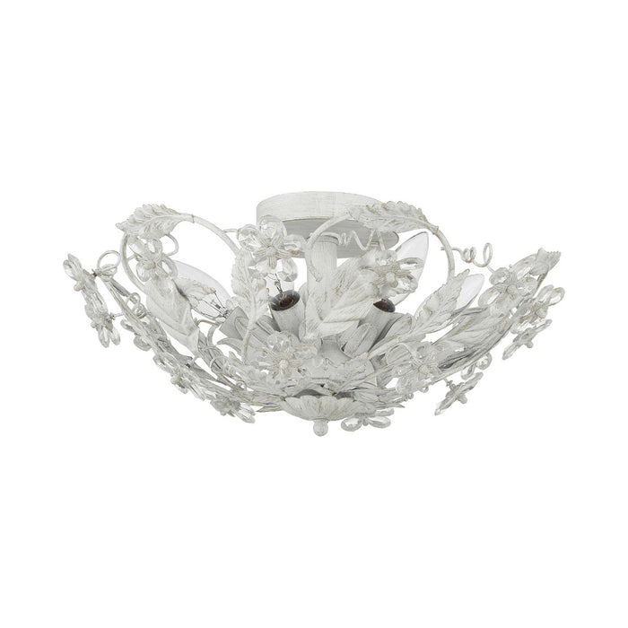 Paris Market Semi Flush Mount Ceiling Light in Antique White.