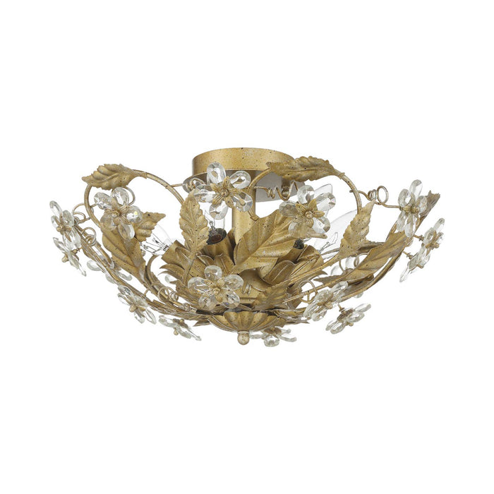 Paris Market Semi Flush Mount Ceiling Light in Gold Leaf.