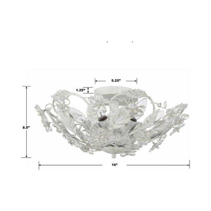 Paris Market Semi Flush Mount Ceiling Light - line drawing.