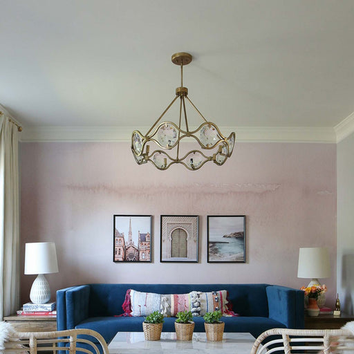 Quincy Chandelier in living room.