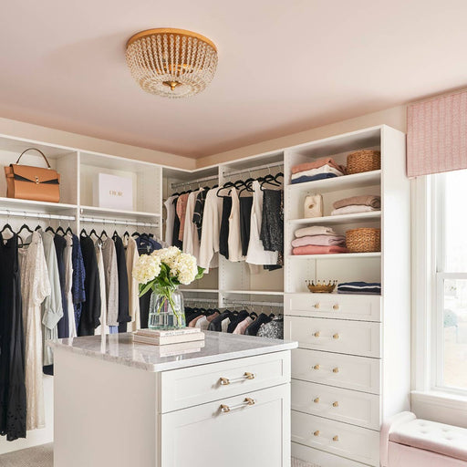 Rylee Flush Mount Ceiling Light in changing room.