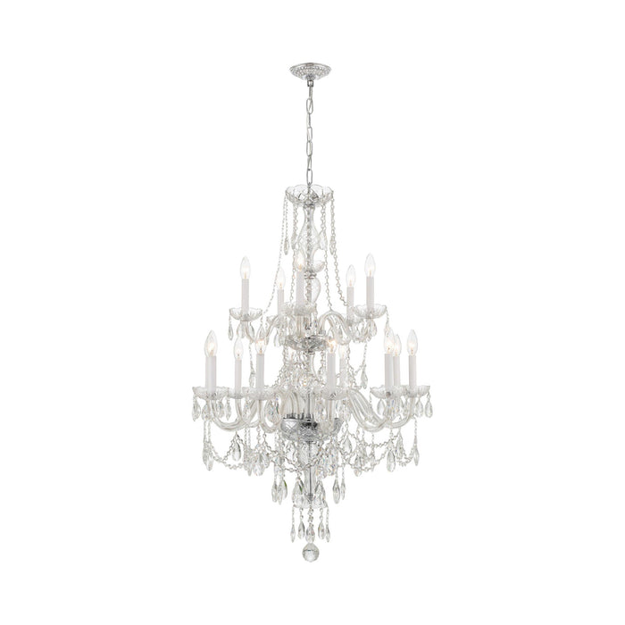 Traditional Crystal Chandelier in Polished Chrome (32-Inch/15-Light).