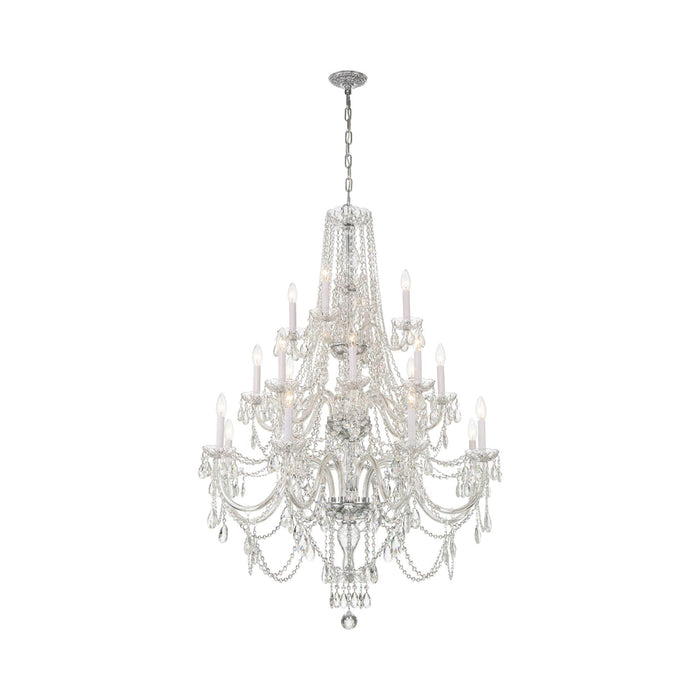 Traditional Crystal Chandelier in Polished Chrome (32-Inch/20-Light).