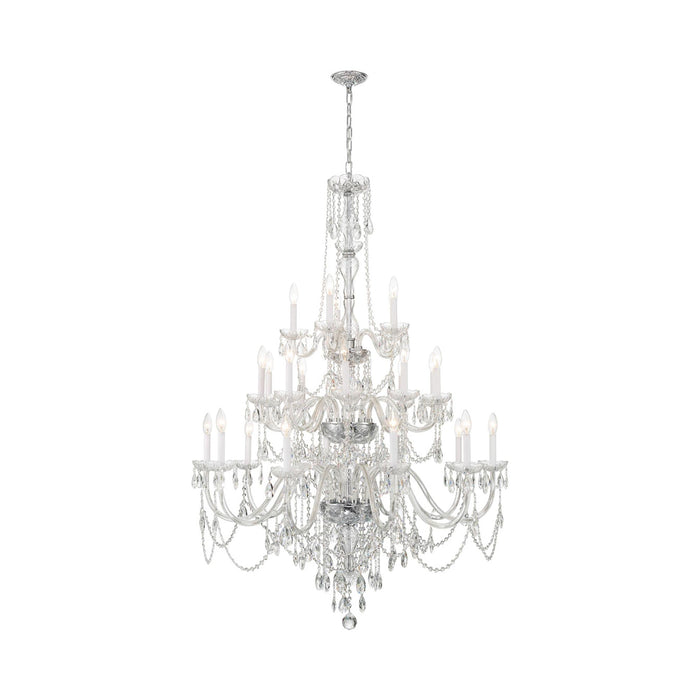 Traditional Crystal Chandelier in Polished Chrome (32-Inch/25-Light).